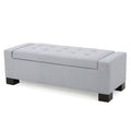 Tufted Storage Ottoman Light Grey F48612