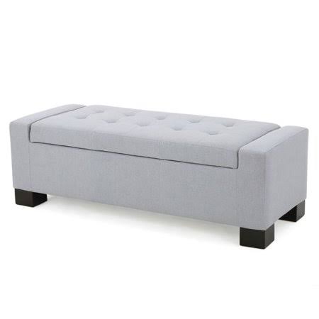 Tufted Storage Ottoman Light Grey F48612