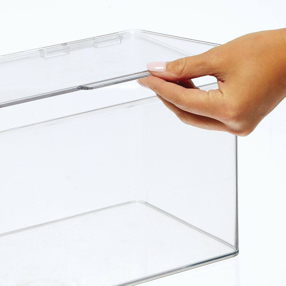 Clear Plastic Desk Organizer Bin Box, 8 Pack W5497