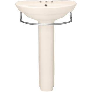 White Pedestal Sink Top and Leg with 4-Inch Center Faucet Spacing T4343