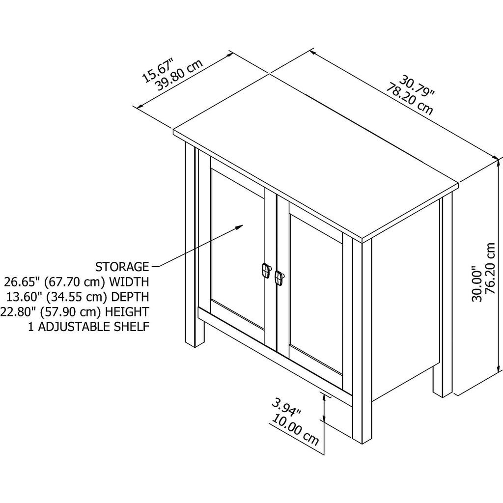 Pure White Accent Storage Cabinet with Doors K25092