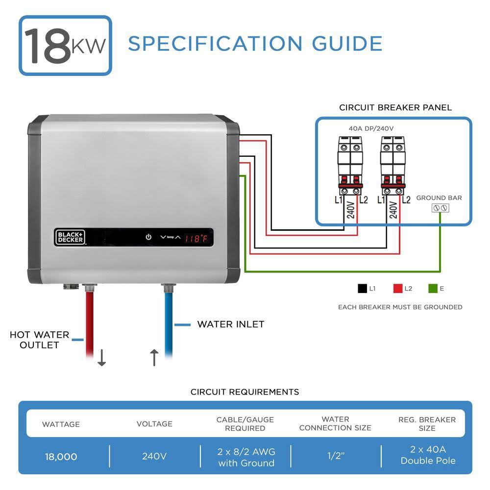 18 KW 3.73 GPM Residential Electric Tankless Water Heater X5663