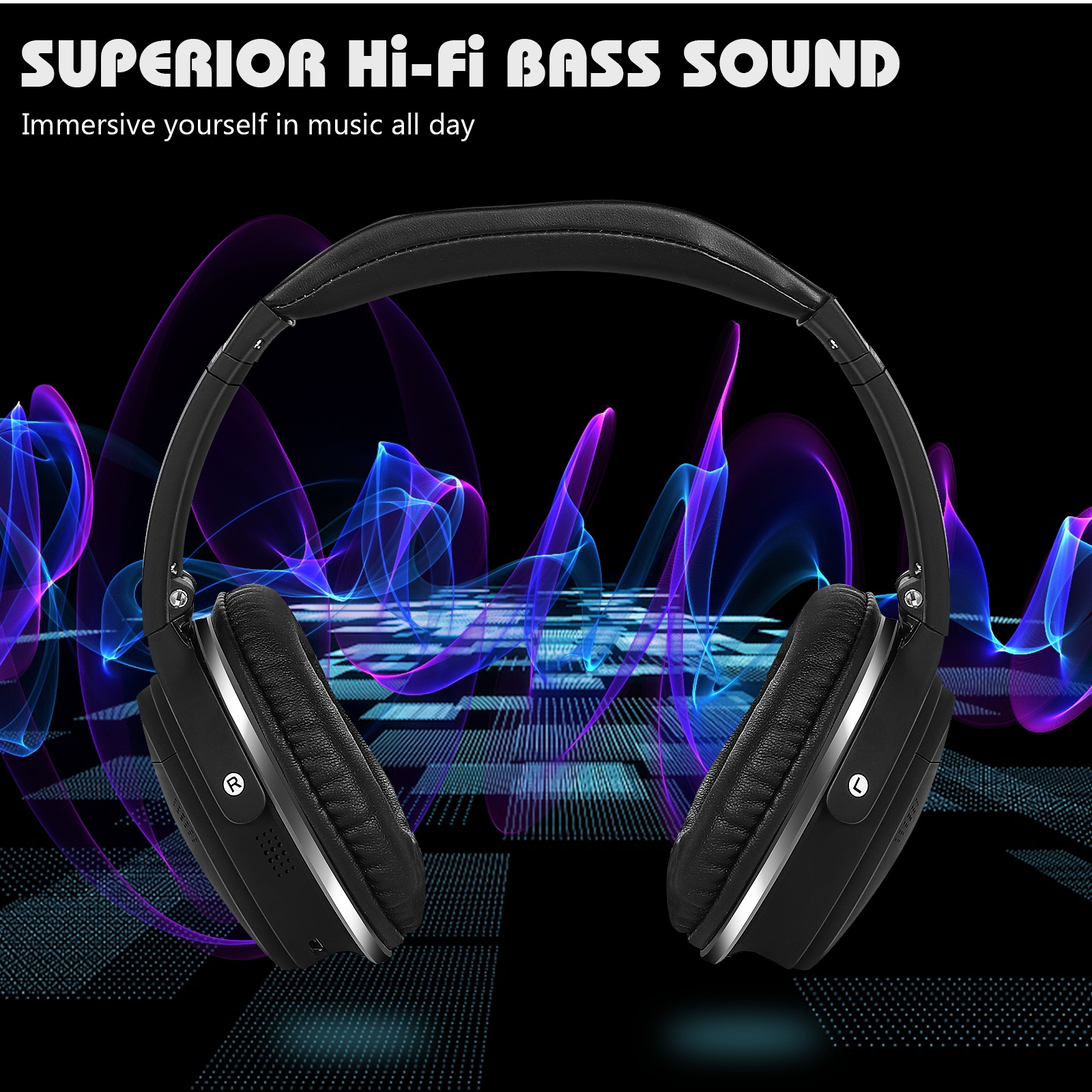Wireless Bluetooth Over The Ear Headphones with Mic V235