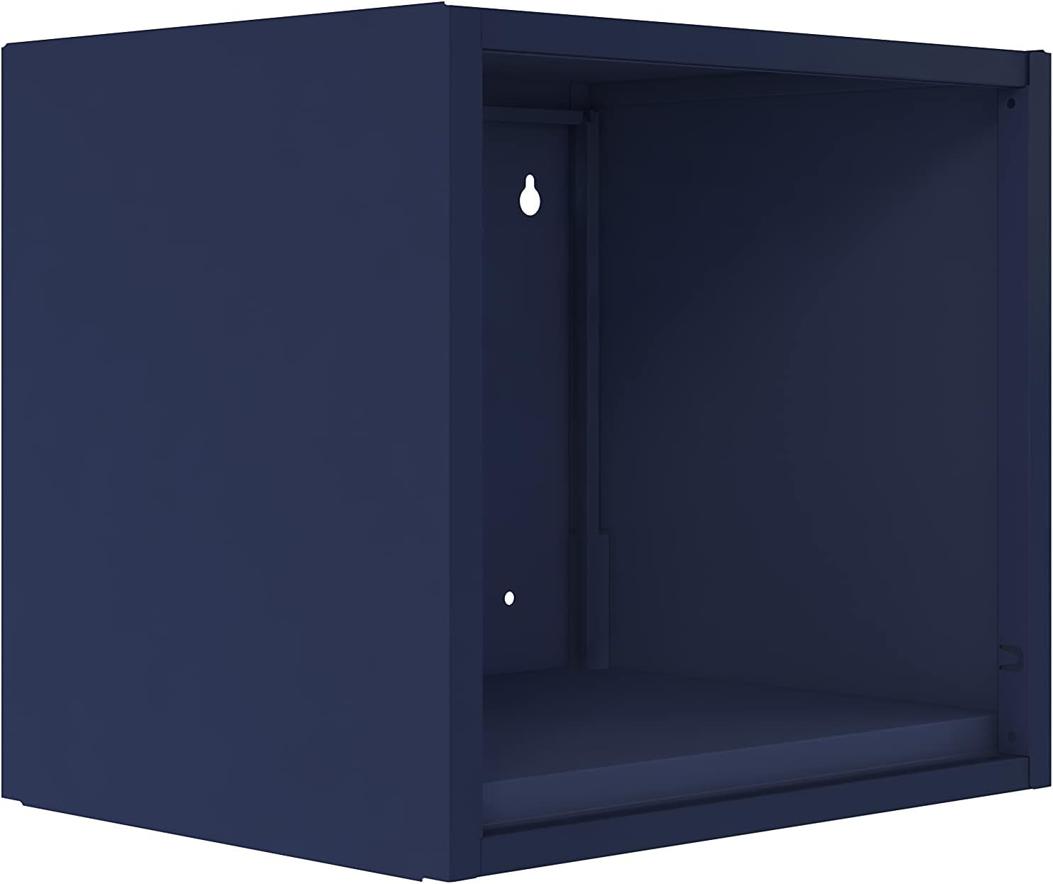 Blue Wall-Mounted Floating Steel Open Cabinet B614427