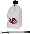 White 5-Gallon Racing Fuel Jug Utility Can Container with 14-Inch Hose M24992