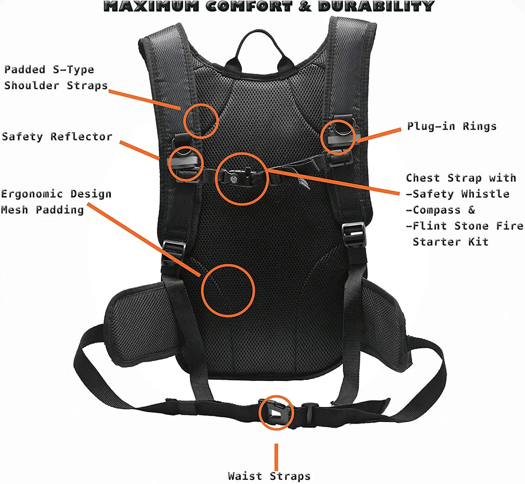 Insulated Hydration Backpack with 2L BPA Free Water Bladder U78303