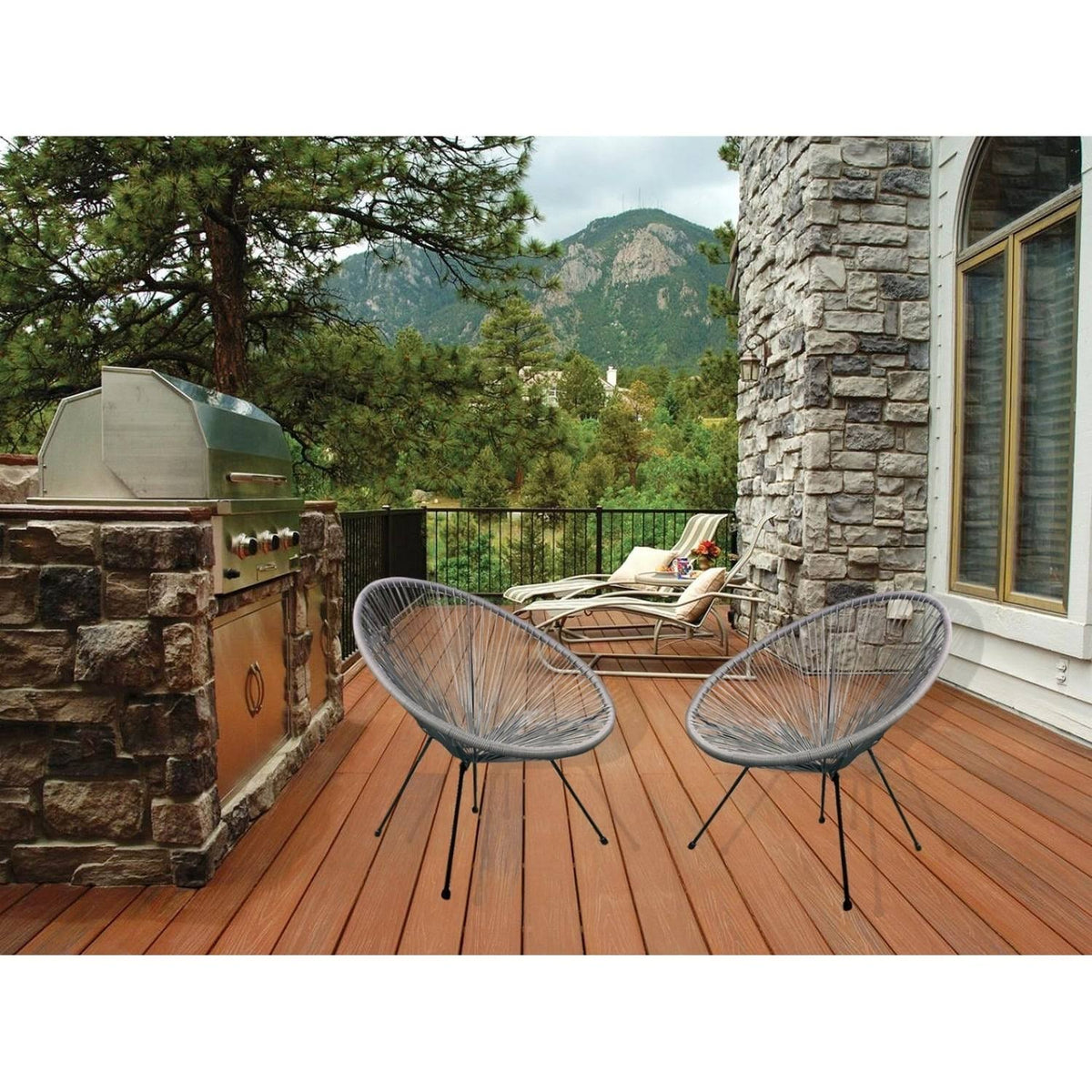 Black Acapulco Chair 4pc Set Z63387
