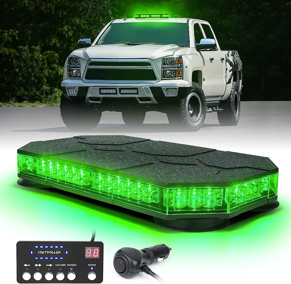 Blue LED Rooftop Strobe Beacon Lights Bar, Magnetic Mount, Pack of 2 Z80110