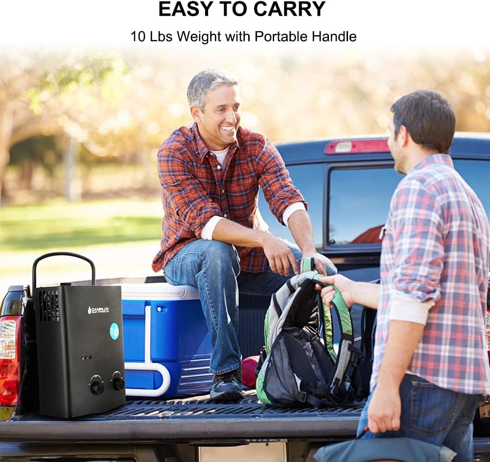 Black 1.32 GPM Outdoor Propane Portable Tankless Water Heater N697