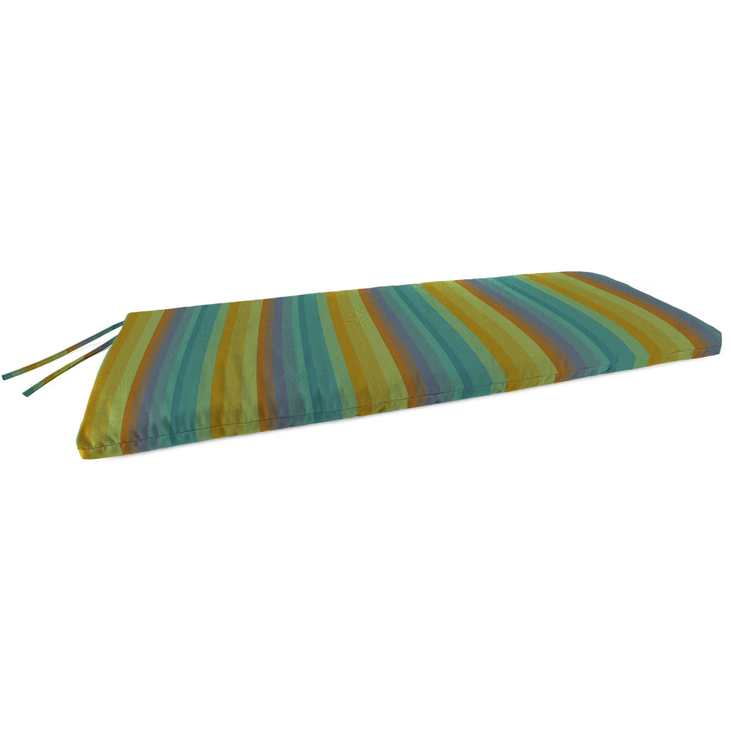Sunbrella Multicolor Stripe Rectangular Outdoor Settee Swing Bench Cushion with Ties Z353852