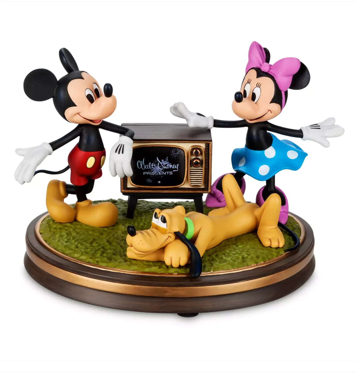 Disney 100 Eras Mickey Minnie Pluto Light-Up Musical Figurine O381