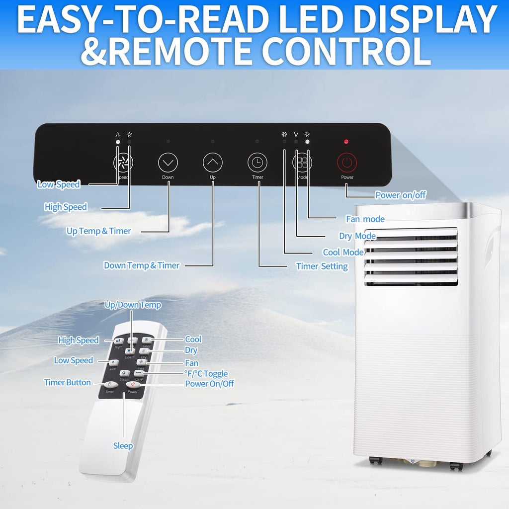 White Portable Air Conditioner with Remote Control D40200