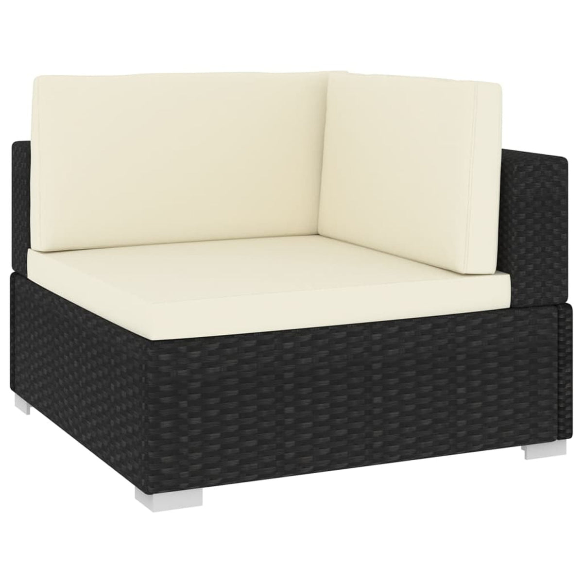 Black Poly Rattan Patio Sofa Set with Cushions K277818