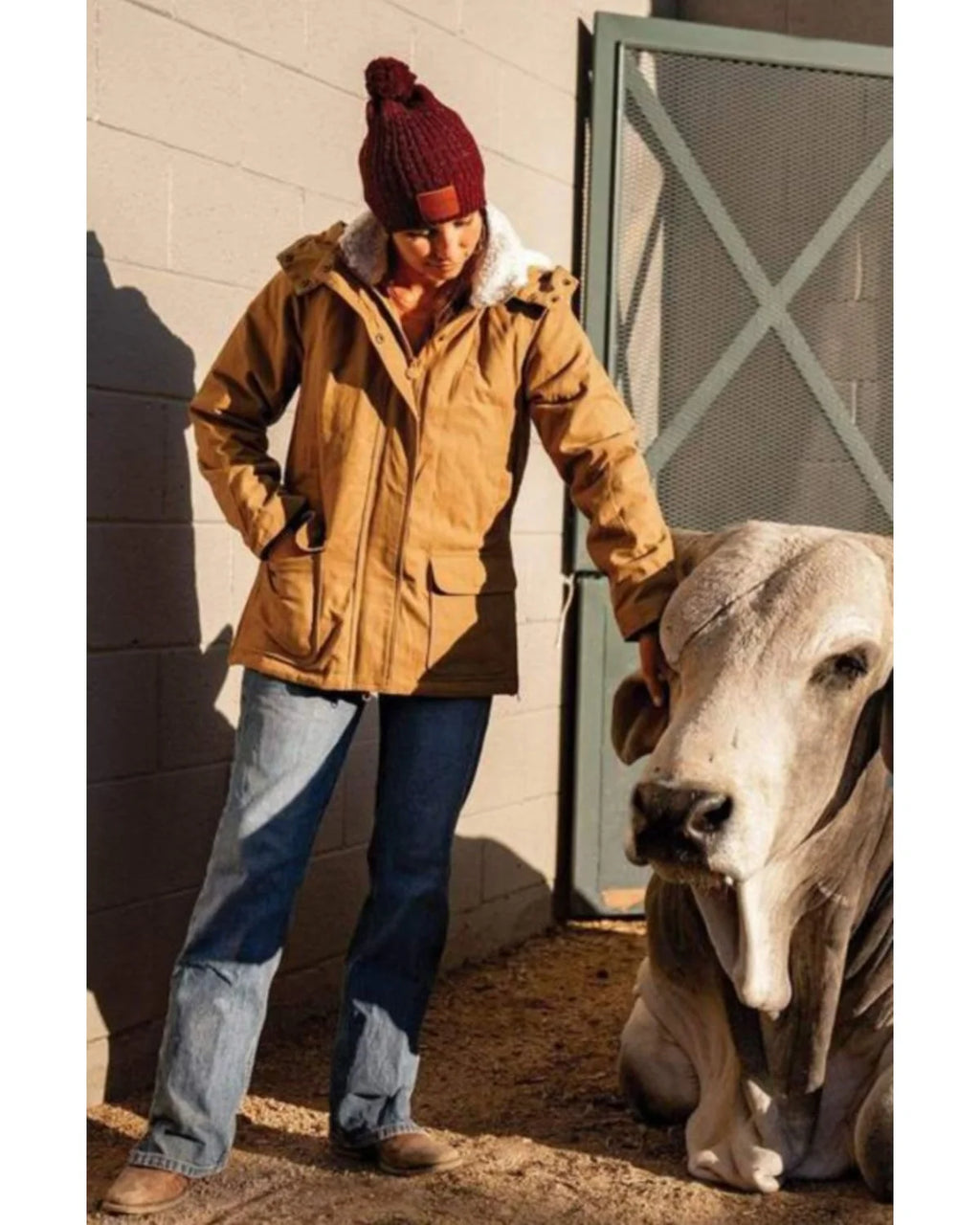 Canvas Fleece Hooded Jacket Tan 3X M10951