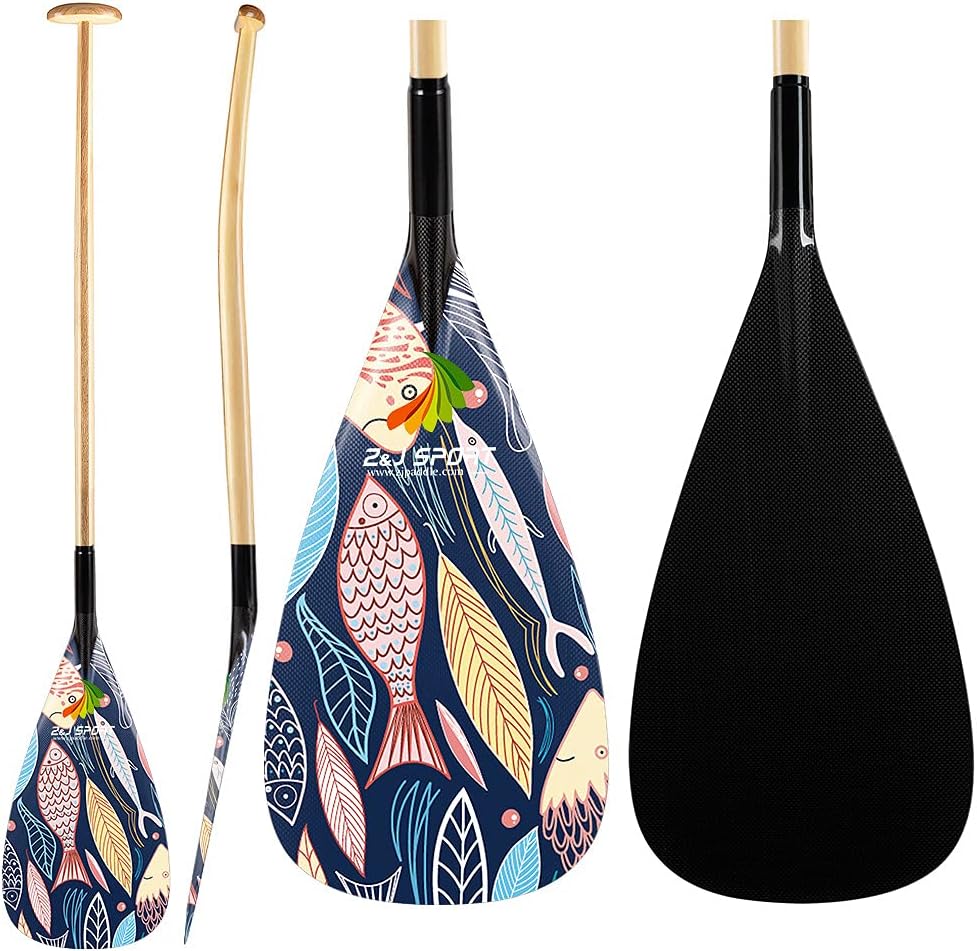 Carbon Blade Wood Bent Shaft Canoe Paddle U280288