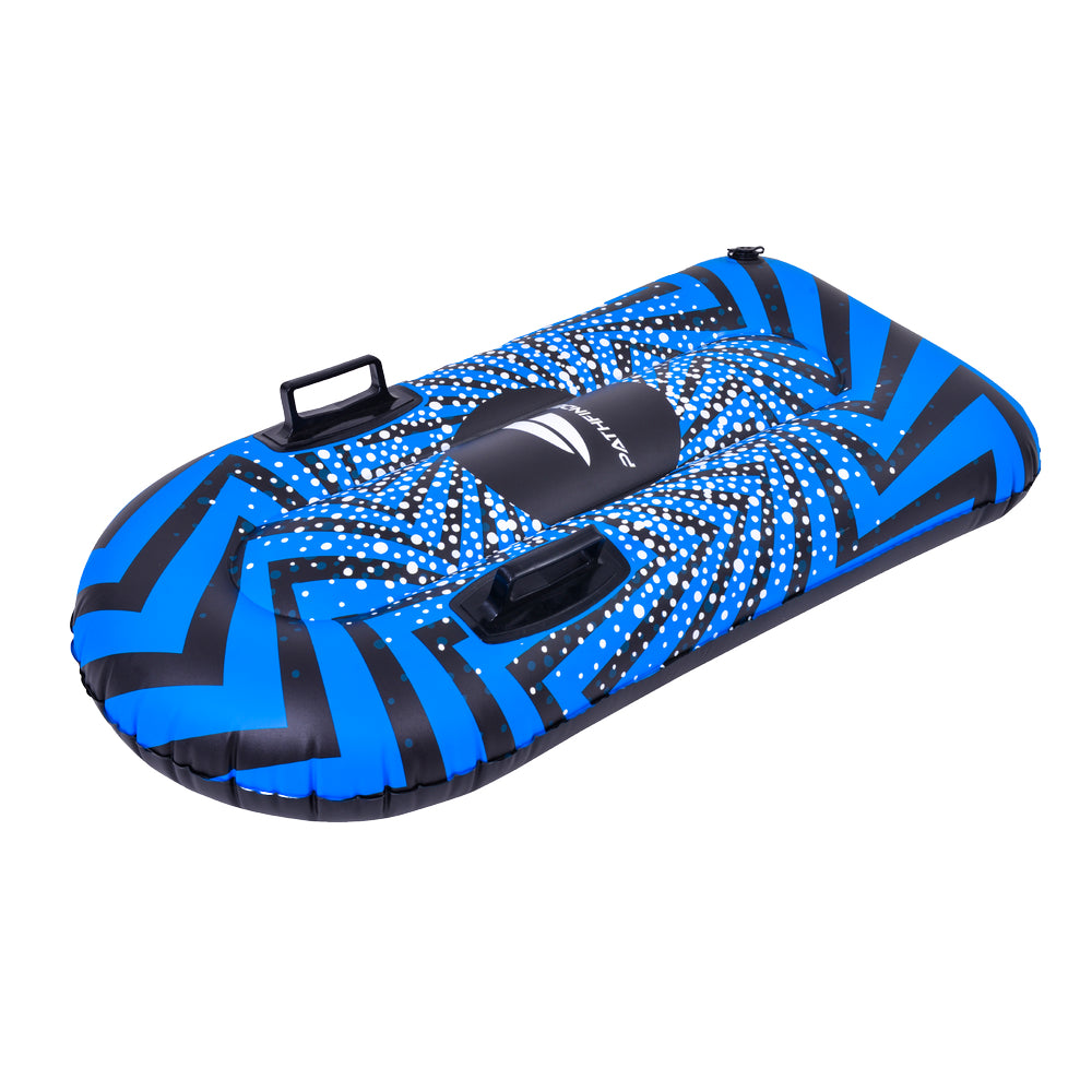 38" Inflatable Black and Blue Ride-On Pool Float or Snow Tube G1841