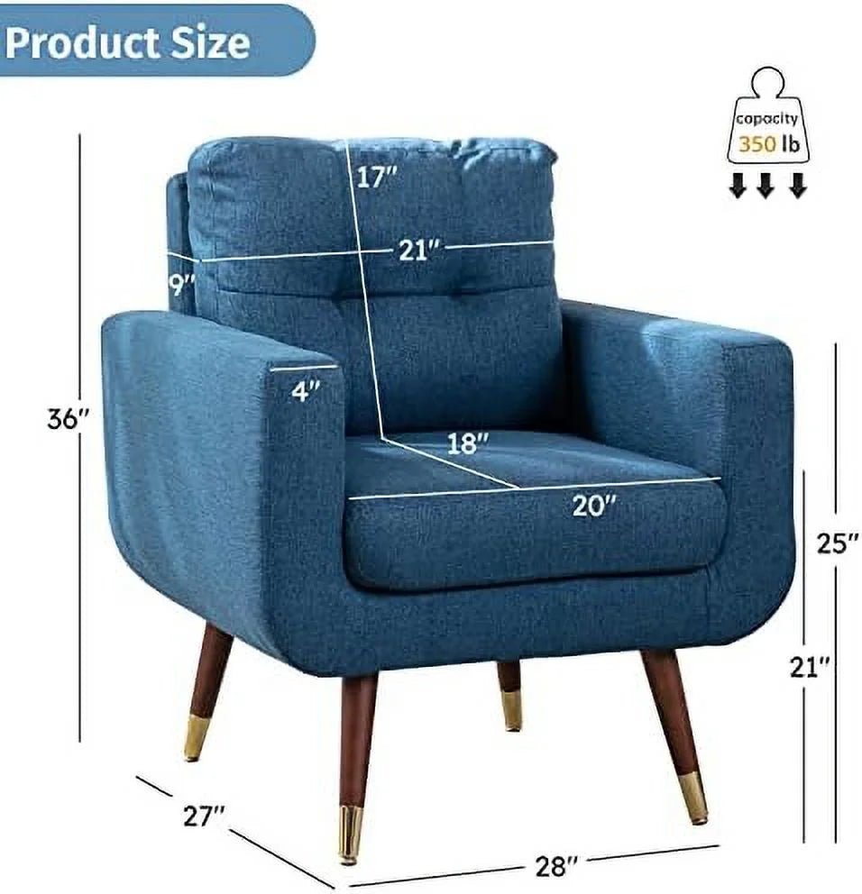 Blue Upholstered Tufted Accent Chair O6625