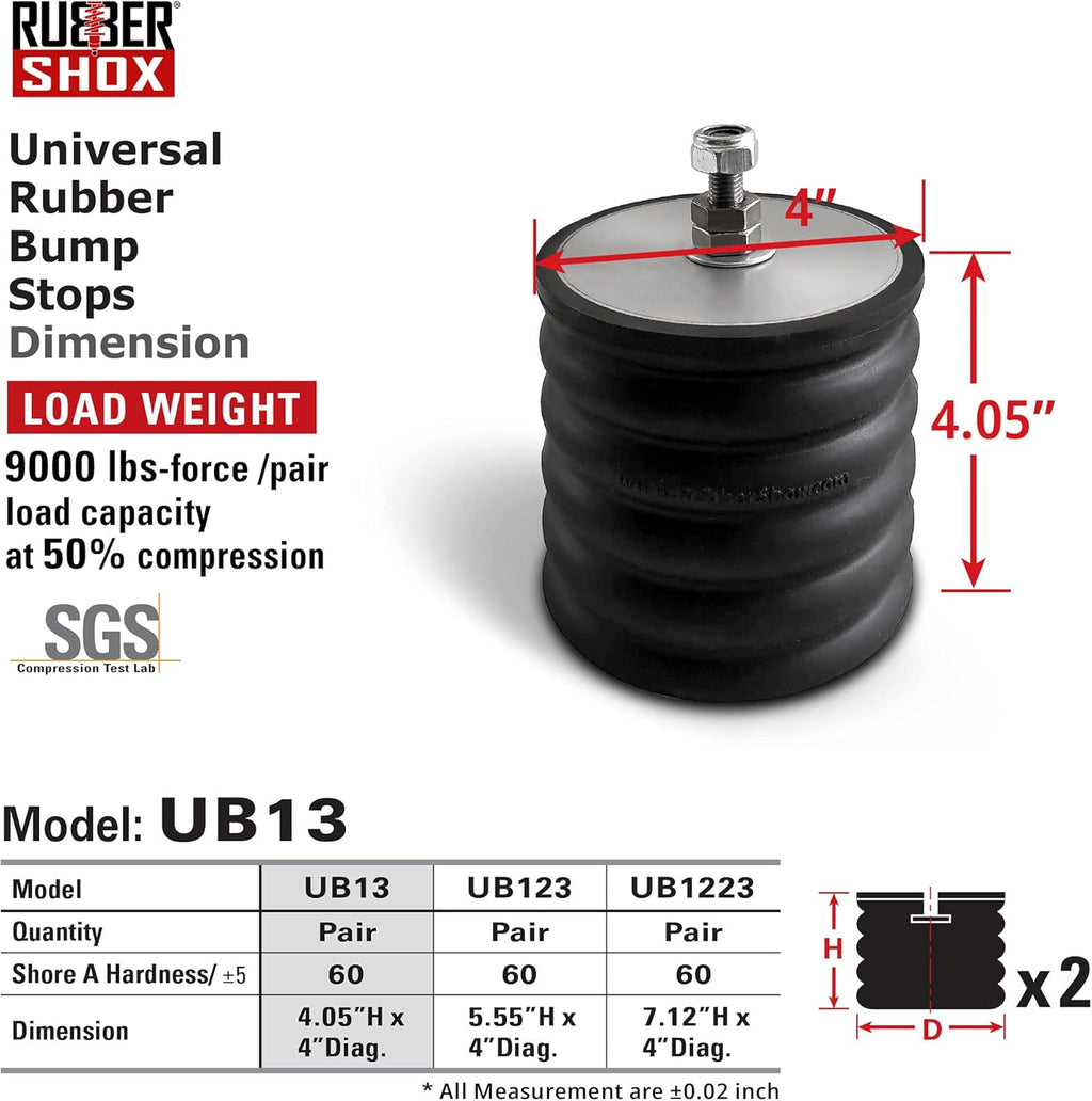 Universal Rubber Bump Stop for Truck and RV Suspension (2 pcs) (4") K8238