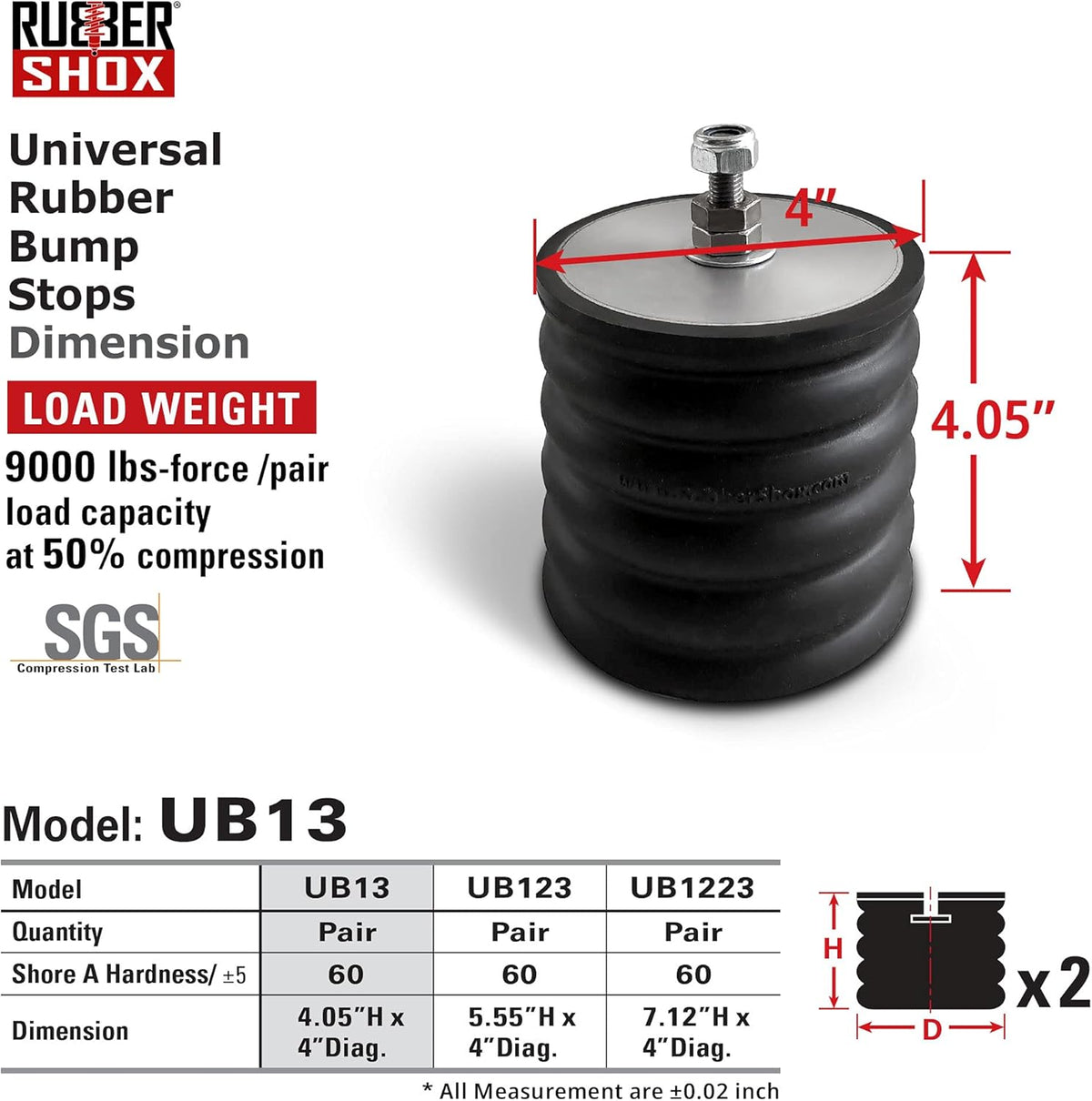 Universal Rubber Bump Stop for Truck and RV Suspension (2 pcs) (4") K8238