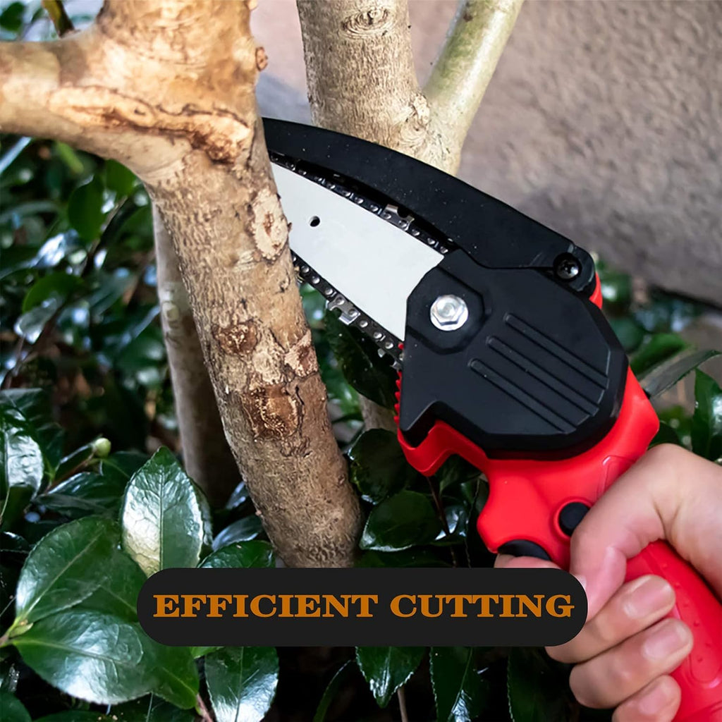 4 Inch Cordless Electric Chainsaw with 3 Lithium Batteries U475682