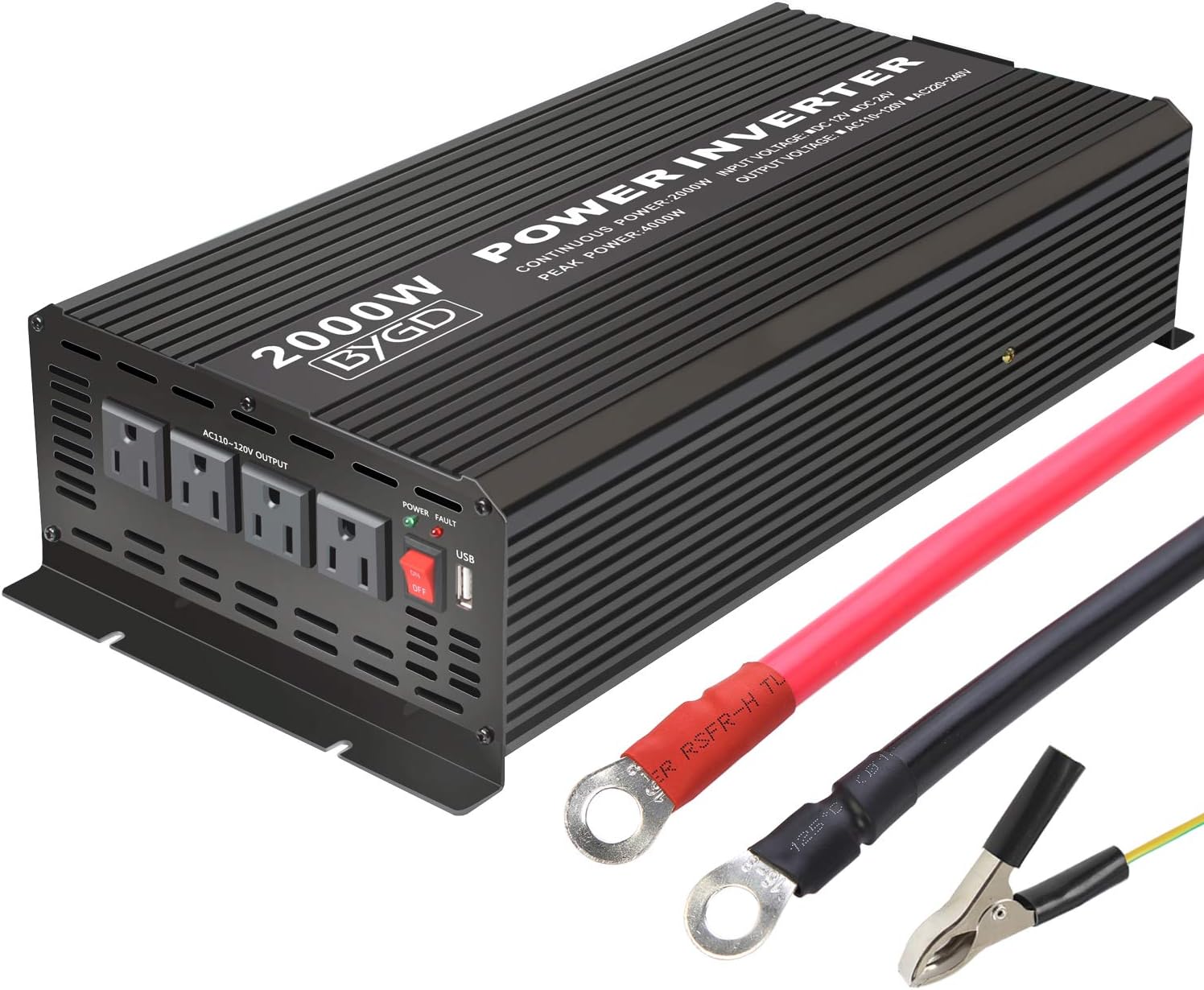 800W Power Inverter 12V DC to 110V AC Converter with Dual AC Outlets USB Ports M2429