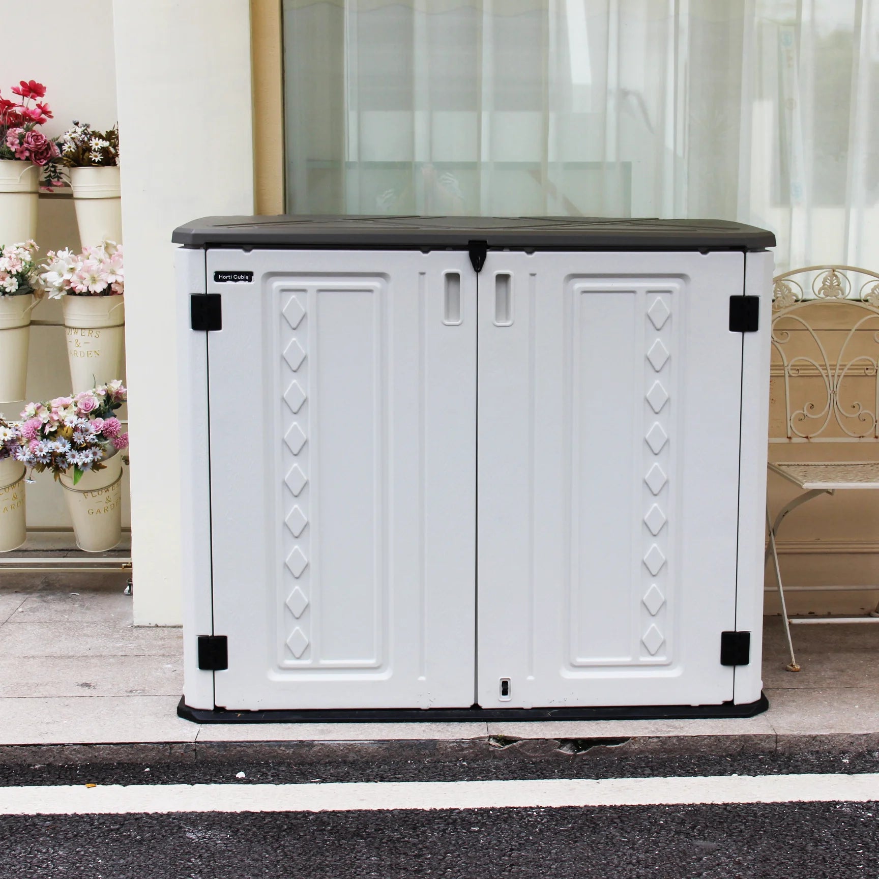 Off-White HDPE Resin Storage Cabinet 26 Cu.ft J711