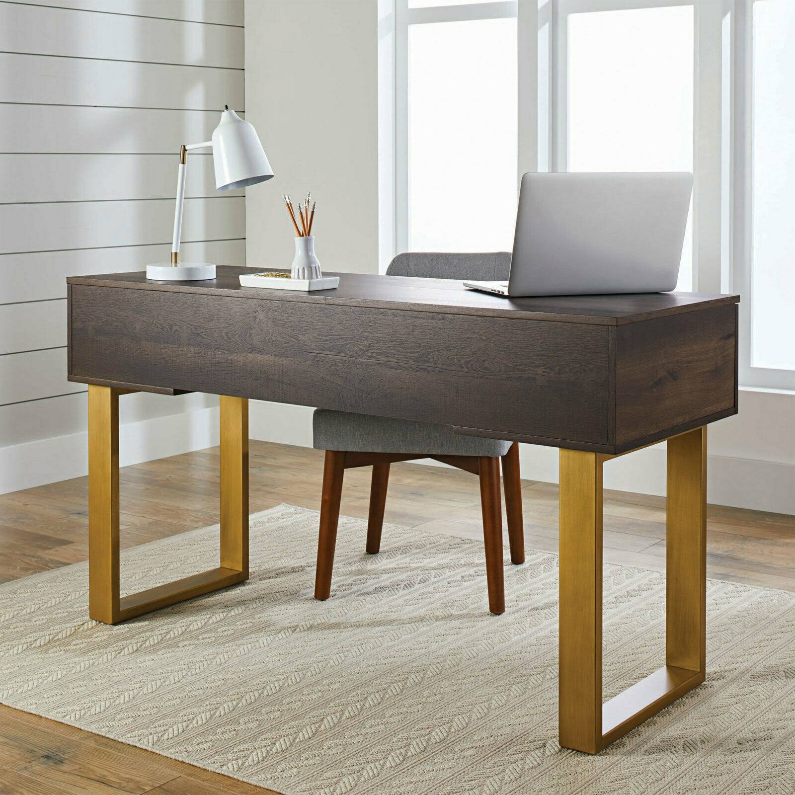 Toasted Brown Ash 3-Drawer Writing Desk C646518