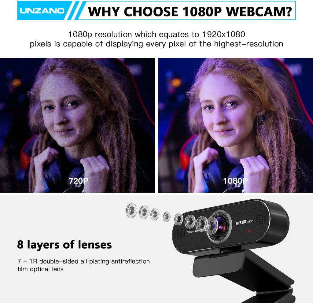 4K Webcam with Remote Control, Auto-Focus 120° Wide Angle, Dual Noise Reduction Mics N1487