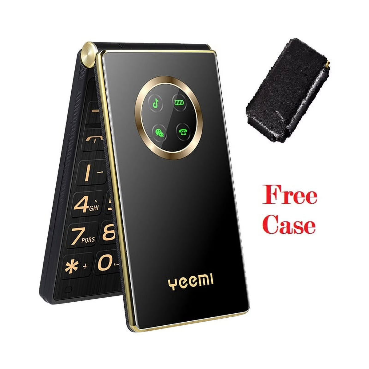 Black GSM Flip Cellphone with SOS Call, Speed Dial, Flashlight, Large Key K142272
