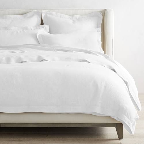 Linen Duvet Cover & Shams, Euro Sham, Flax Z9640
