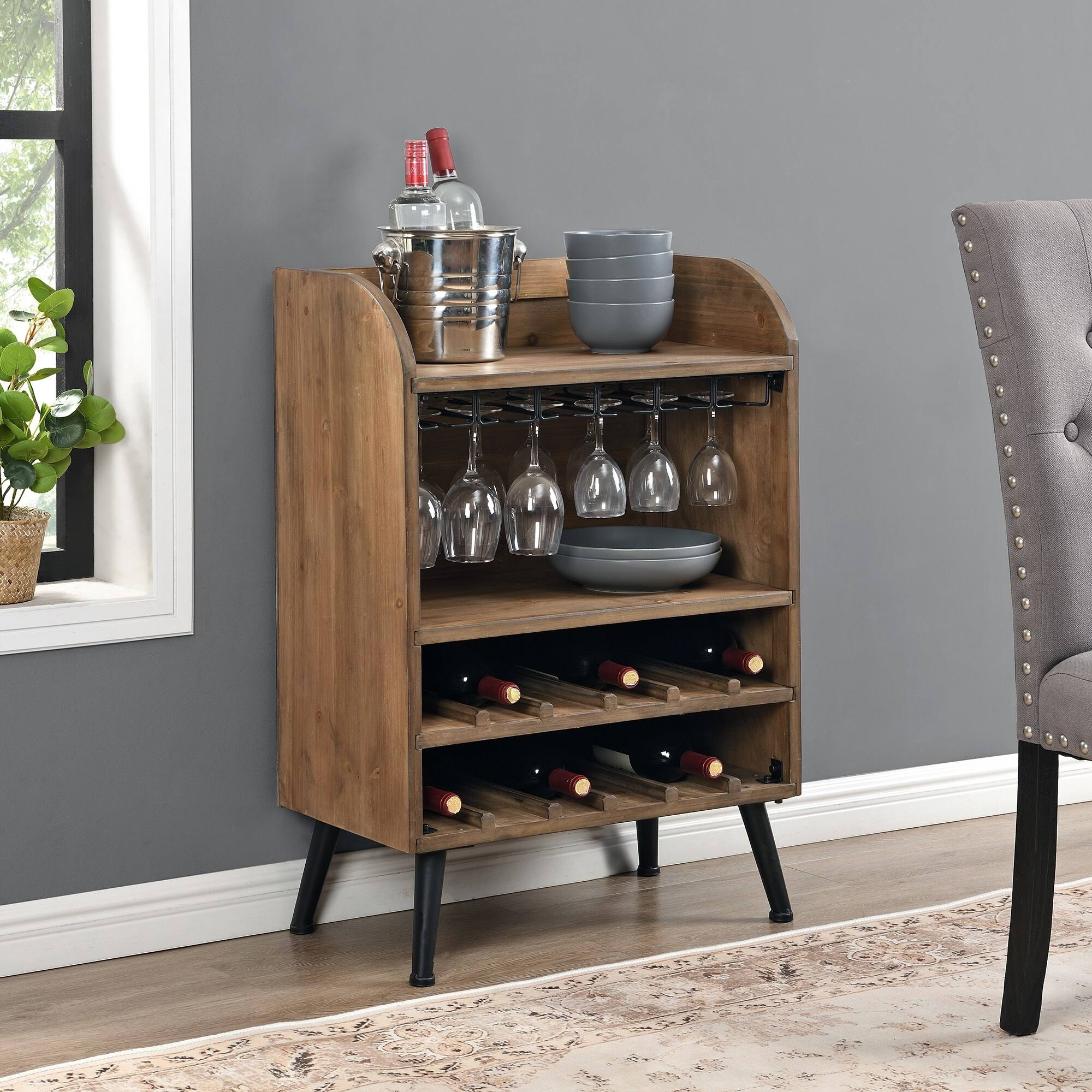 Brown Wood Bar Cabinet U222124