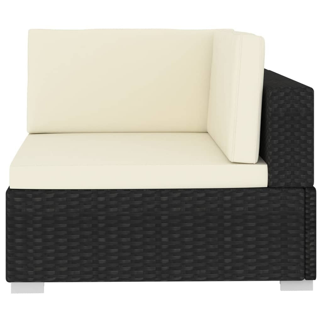 Black Poly Rattan Patio Sofa Set with Cushions K277818