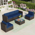 Navy Blue 6 Piece Patio Conversation Set G363