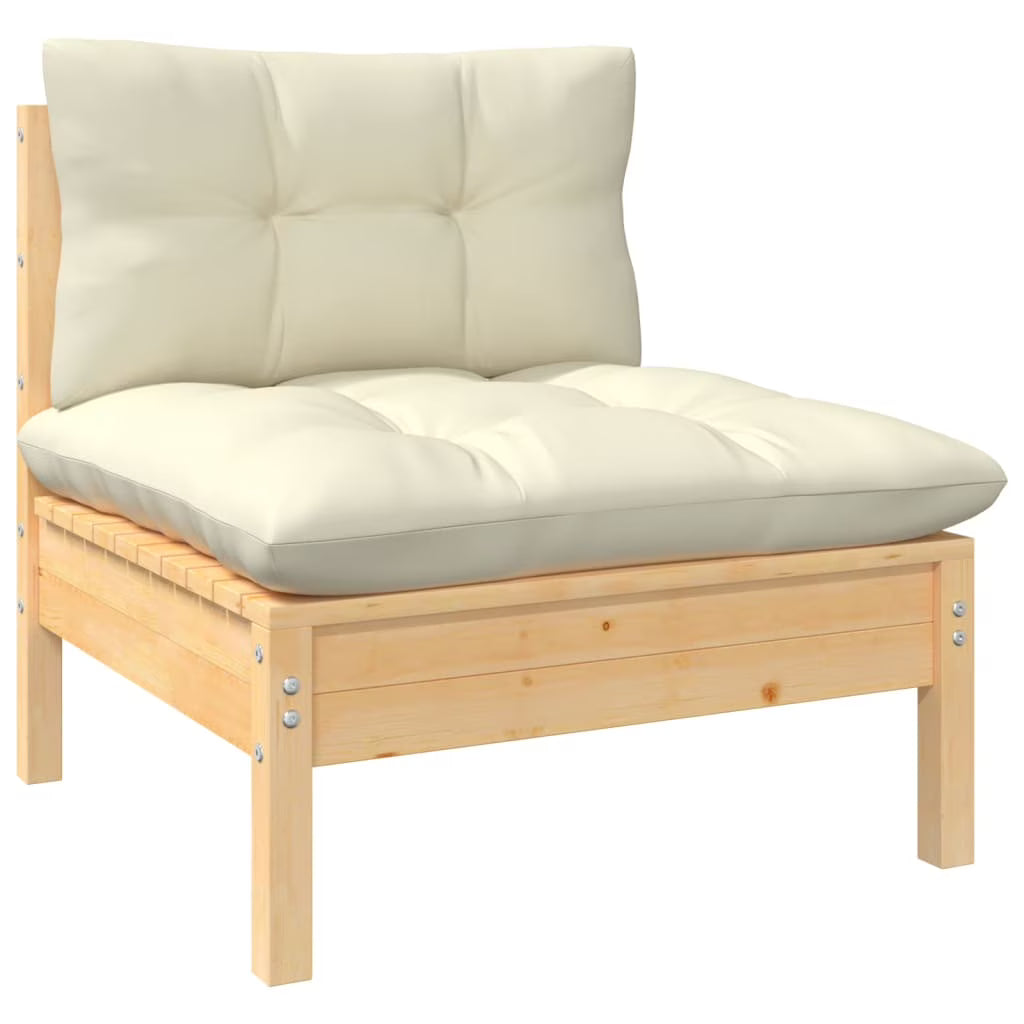 Patio Sofa with Cushions Solid Pinewood E34632