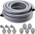 1 in. 100ft Flexible Non Metallic Liquid Tight Electrical Conduit Kit with 5 Straight and 3 Angle Fittings Q6166