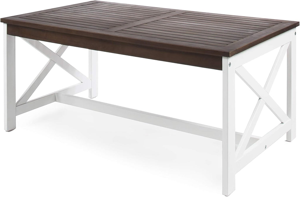 White Base / Dark Brown Top Acacia Wood Coffee Table O575890
