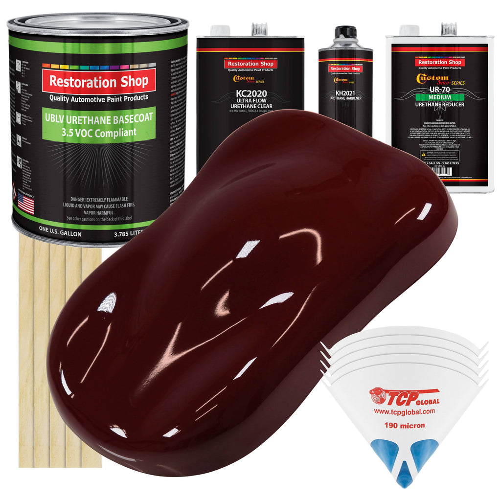 Carmine Red Low VOC Urethane Basecoat Clearcoat Car Auto Paint Complete Medium Gallon Kit M4497