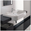 White Ceramic Recessed Bathroom Sink T4022