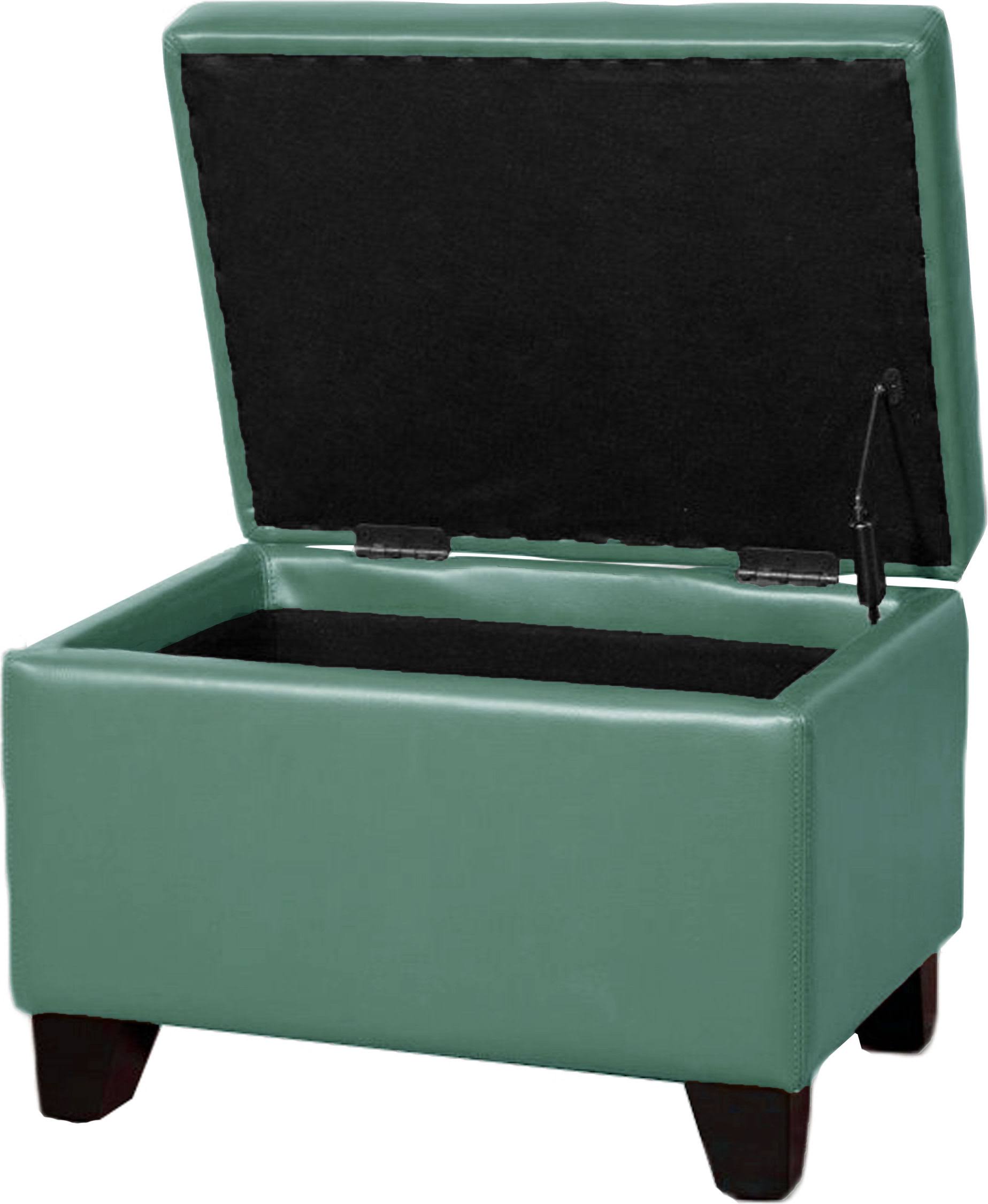 Turquoise Bonded Leather Storage Ottoman V561