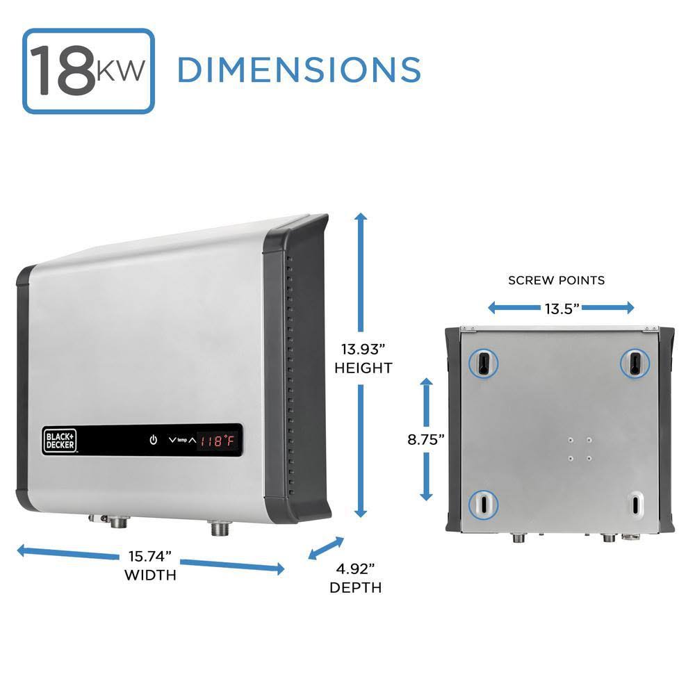 18 KW 3.73 GPM Residential Electric Tankless Water Heater X5663