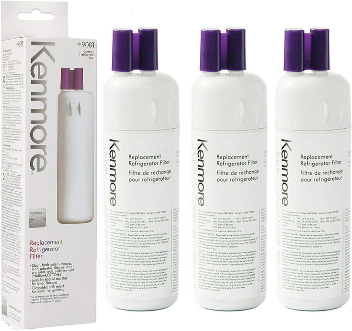 White Refrigerator Water Filter (3 PACKS) I706