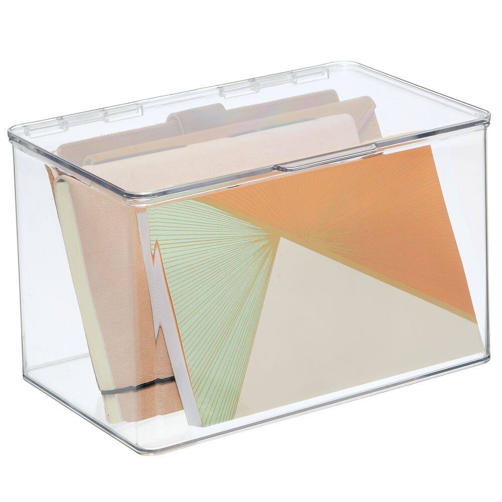 Clear Plastic Desk Organizer Bin Box, 8 Pack W5497