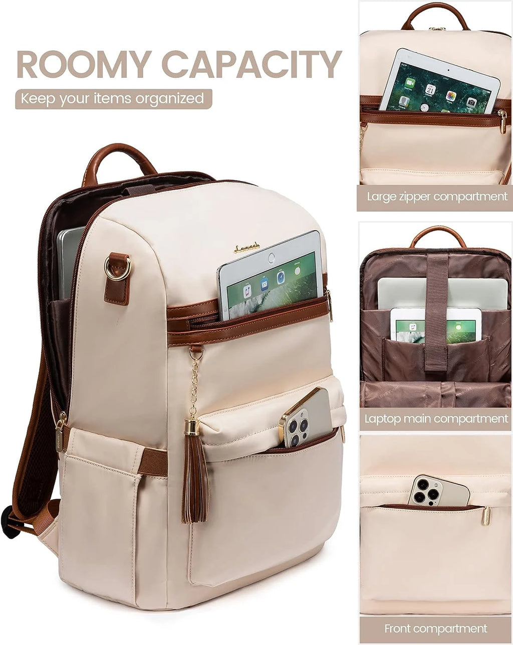 15.6" Laptop Backpack with USB Port Convertible Daypack U990