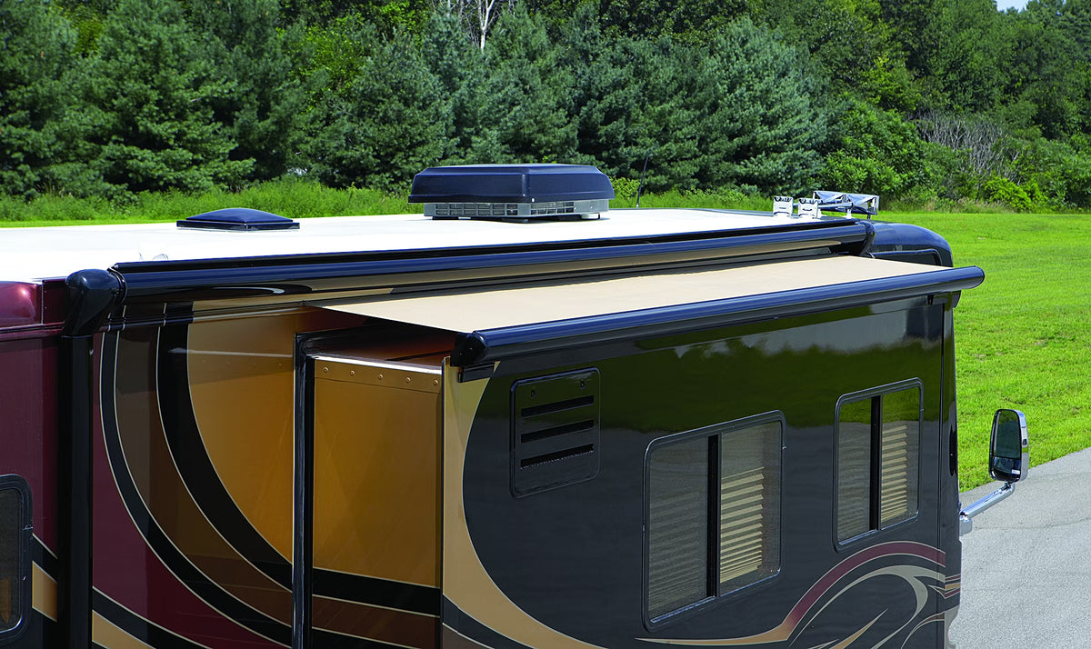 Black Solid RV Slide-Out Automatic Awning B714042