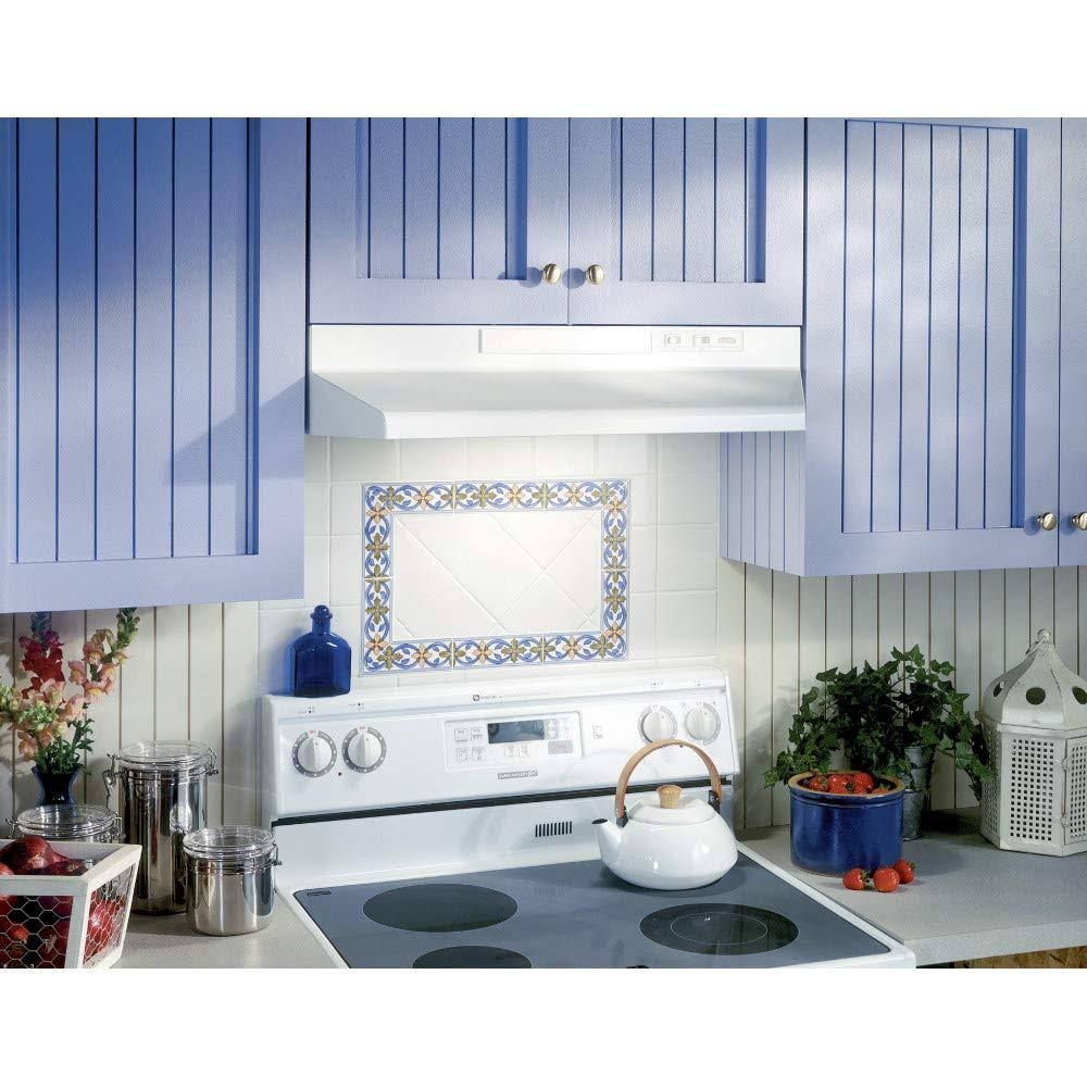 White Range Hood Insert with Light L9346