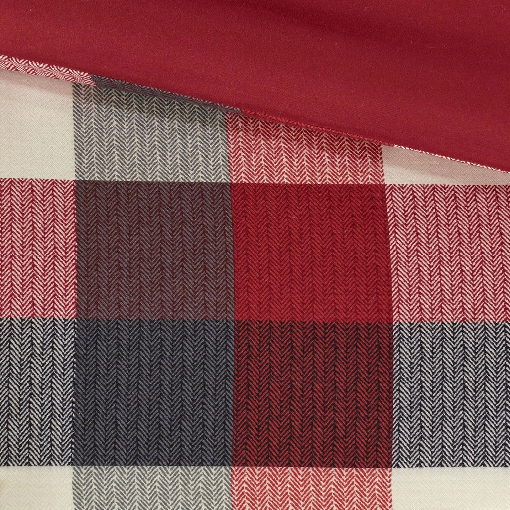 6 Piece Herringbone Duvet Cover Set Red King/Cal King P716