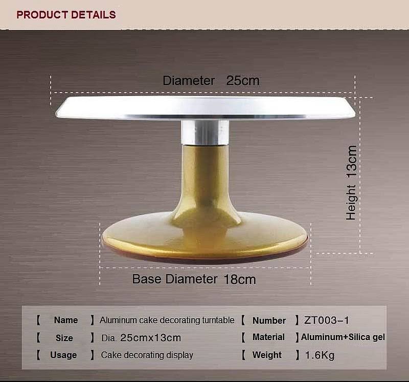 Gold Aluminum Alloy Cake Decorating Turntable Q551