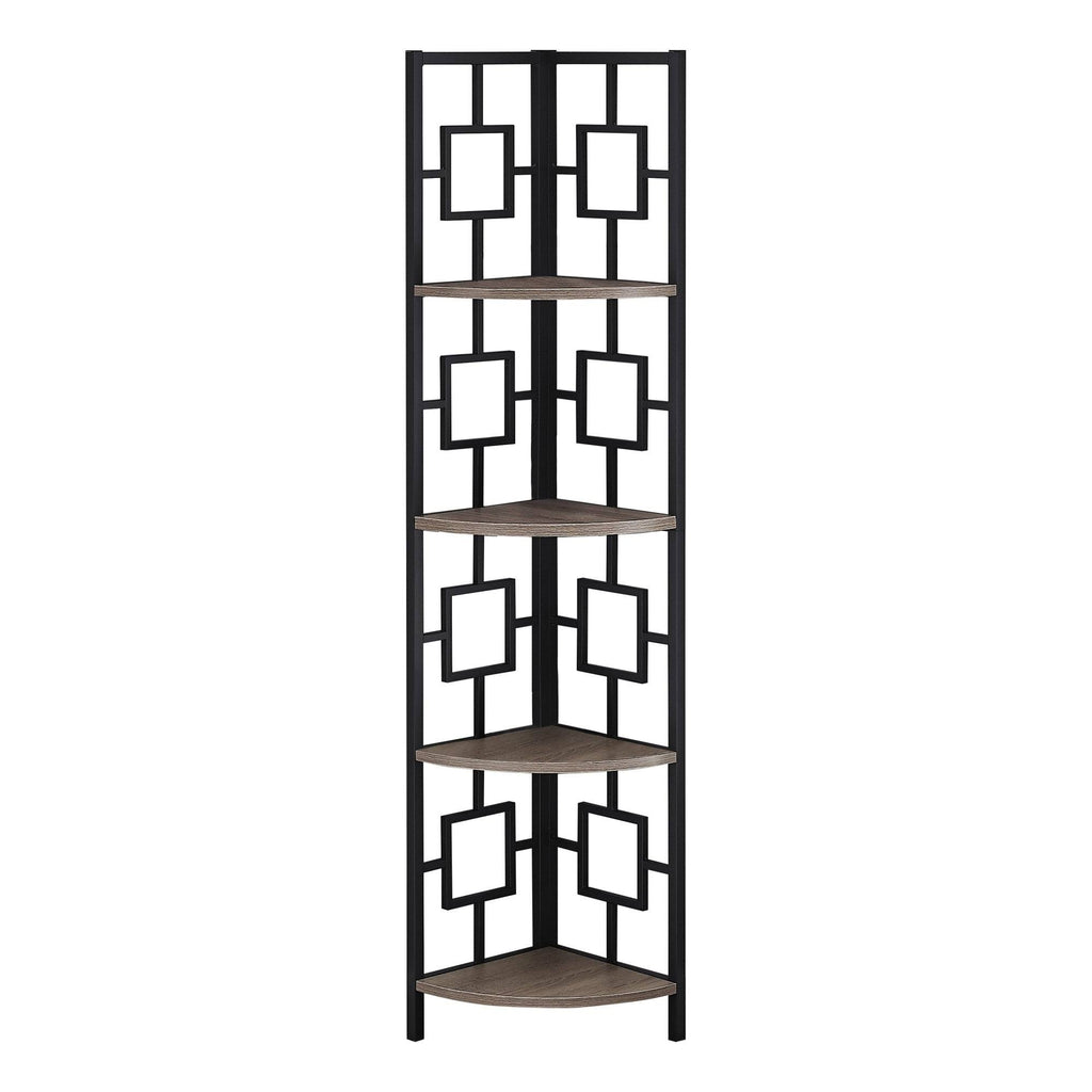 Dark Taupe 4-Tier Metal Etagere Bookshelf S956772