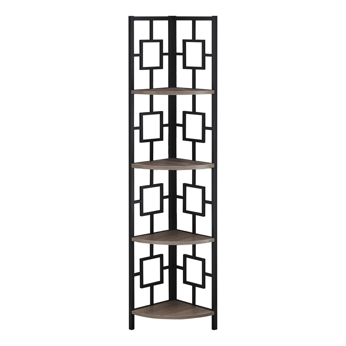 Dark Taupe 4-Tier Metal Etagere Bookshelf S956772