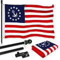 6 Ft Aluminum Spinning Flagpole with 3x5 Ft Polyester Flag J8199